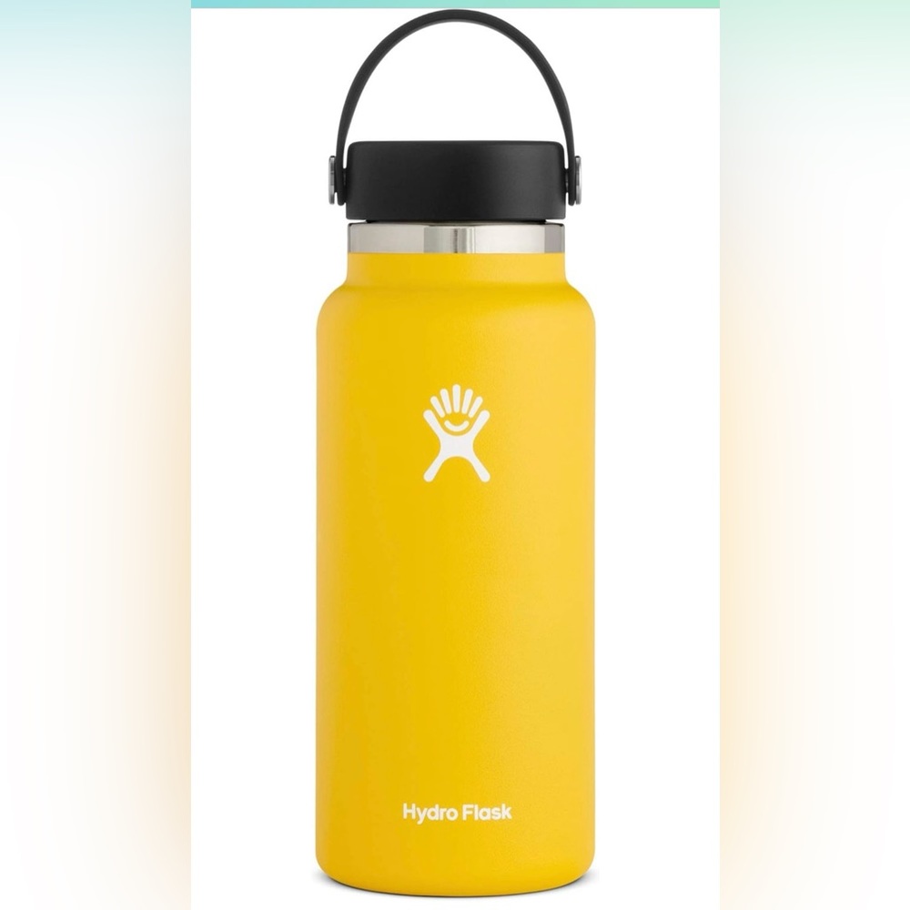 NWT Hydroflask 32 Oz Wide Mouth Yellow Metal Water Bottle